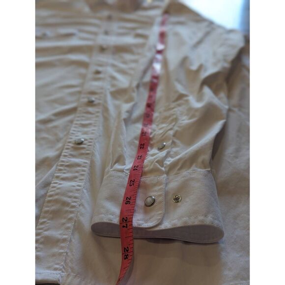 Wyoming Traders Pearl Snap Western Shirt XL White Riverbend Ranch Logo - Picture 6 of 10